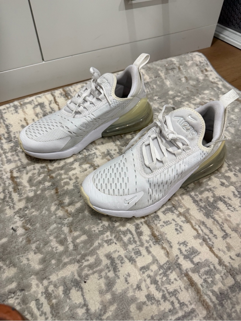Nike Air Max 270 White with Light Gold Accents